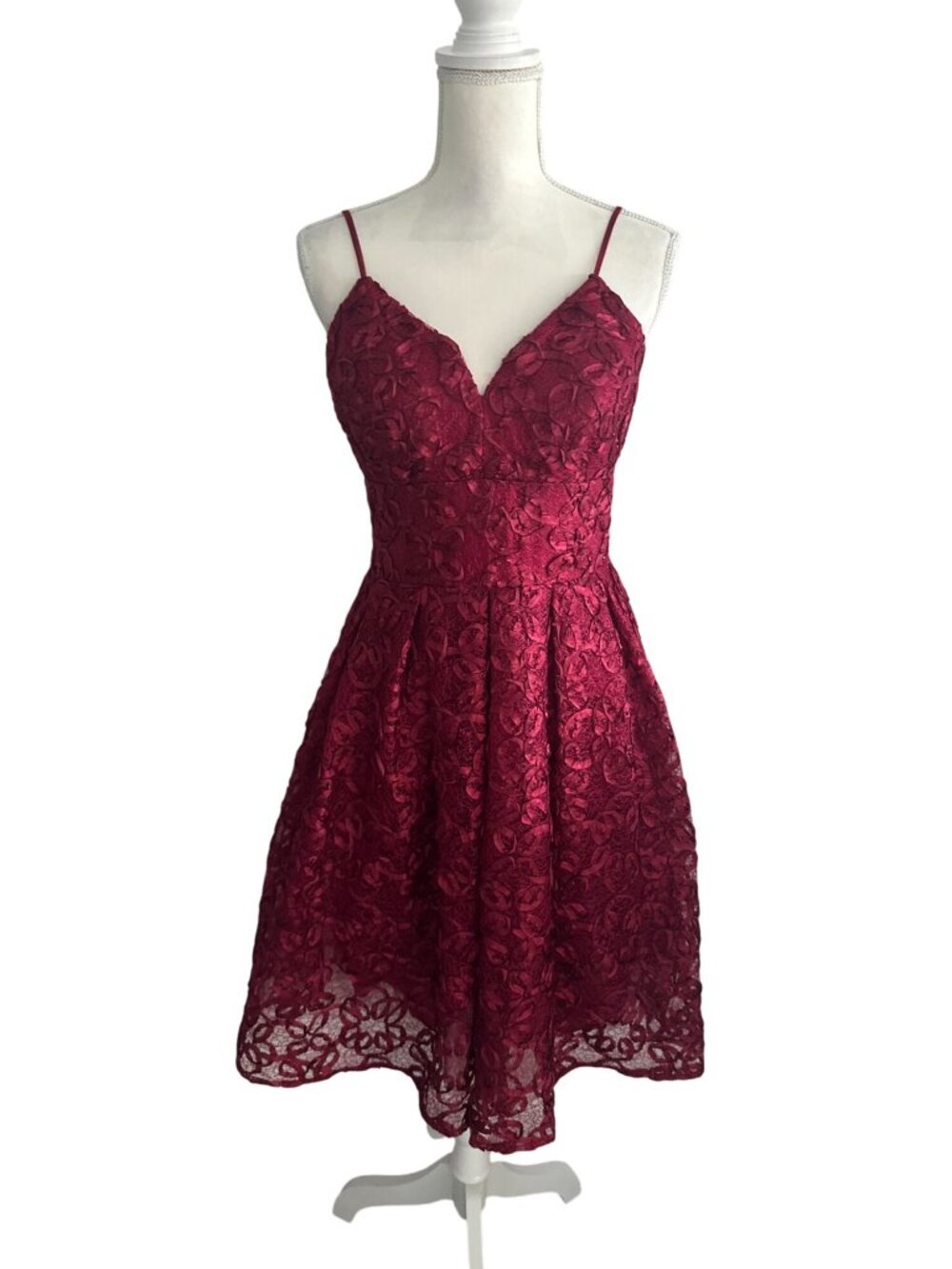 NICOLE MILLER Scarlet Rosette Detail Line Dress Size 8 - Picture 3 of 9